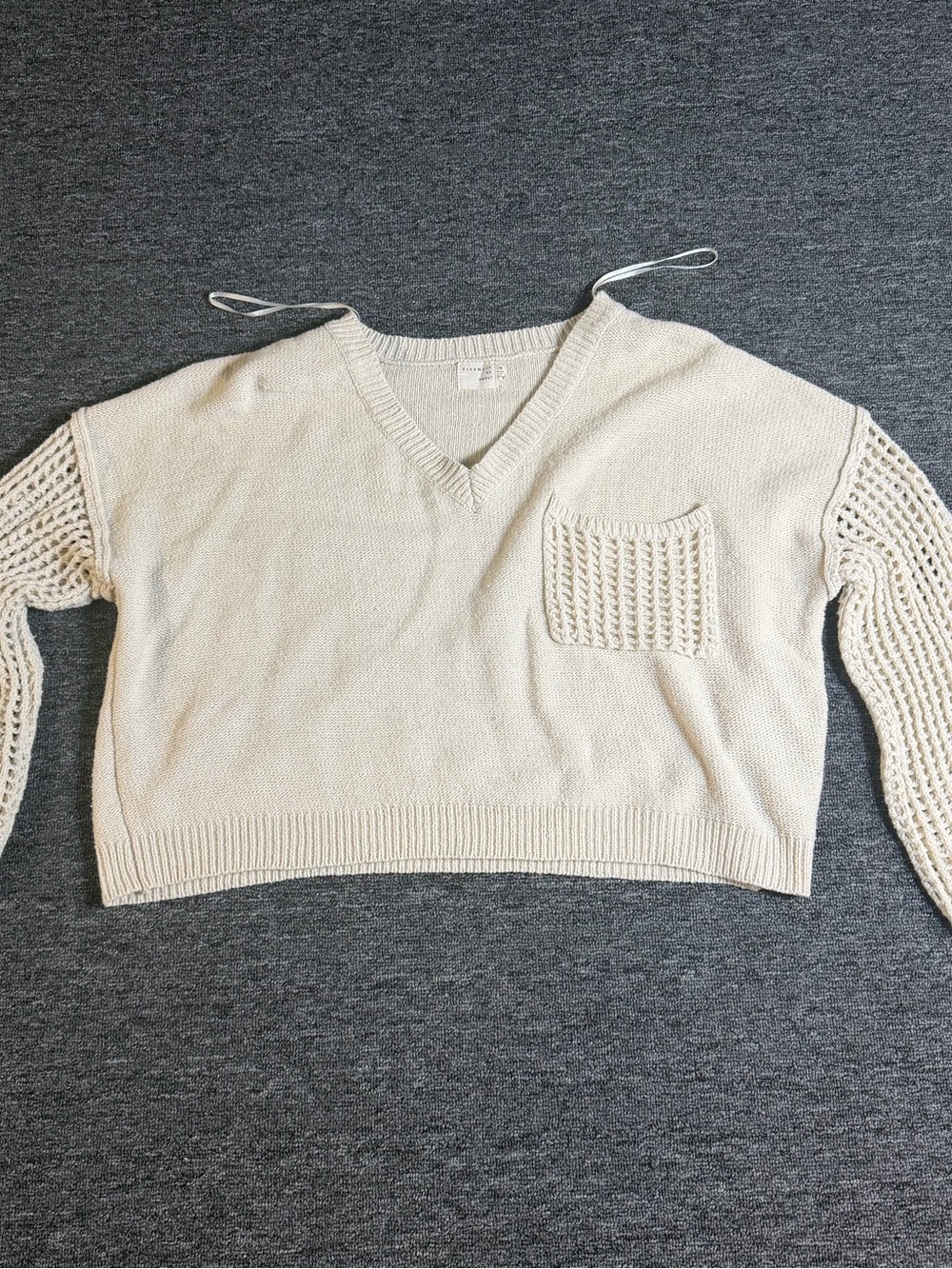 Dreamers by Debut Women's M Beige V-Neck Polyester Knit Pullover Sweater